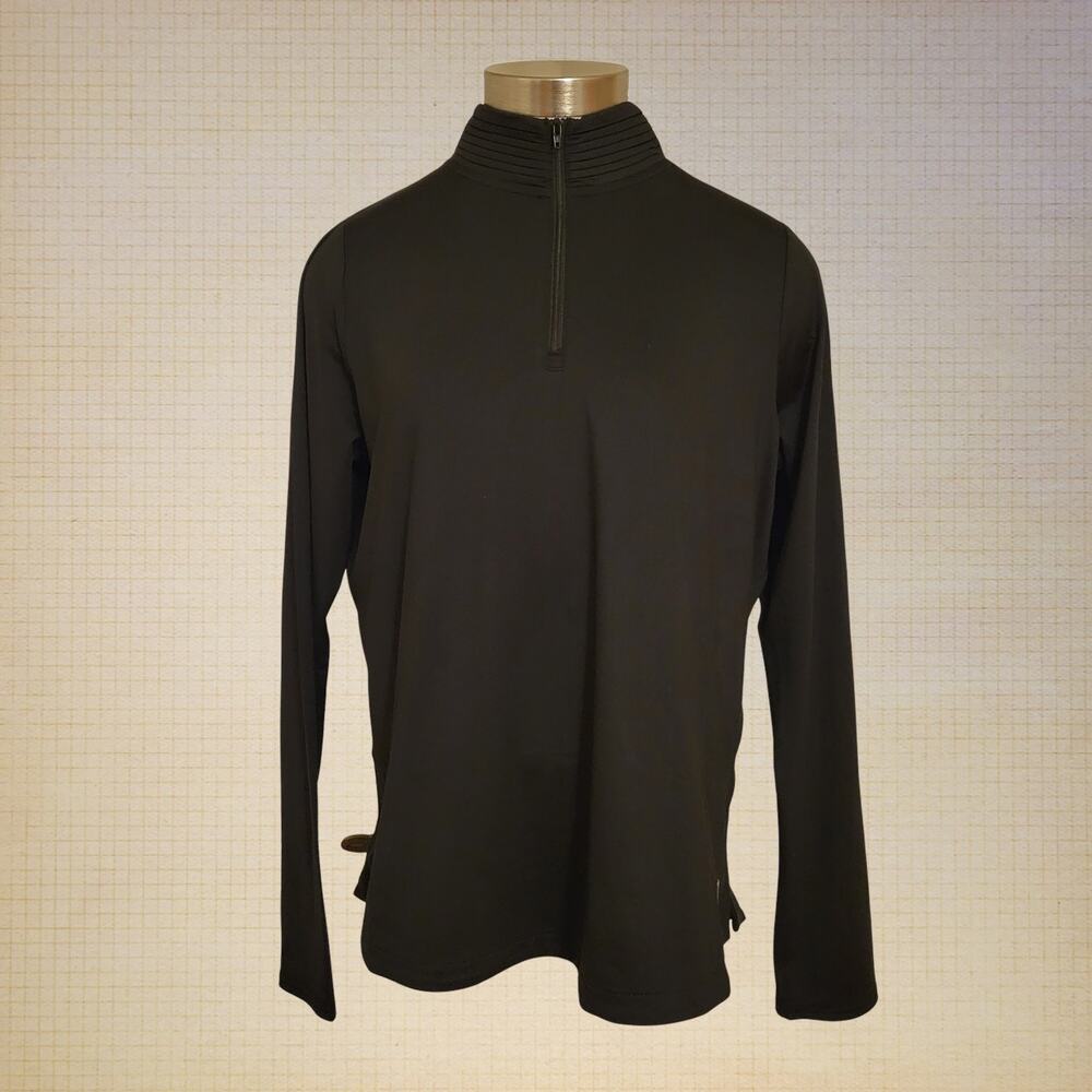 Belyn Key Black Workout Running Jacket Women's Large Zip Neck Lightweight